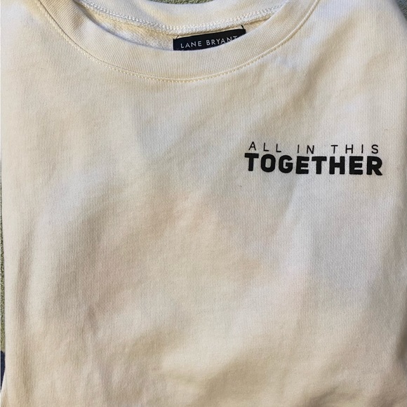 Lane Bryant ladies cream long sleeve sweatshirt “All in this Together” - Picture 10 of 11